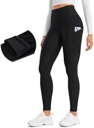 CRZ YOGA Damskie Termalne Legginsy Fleece